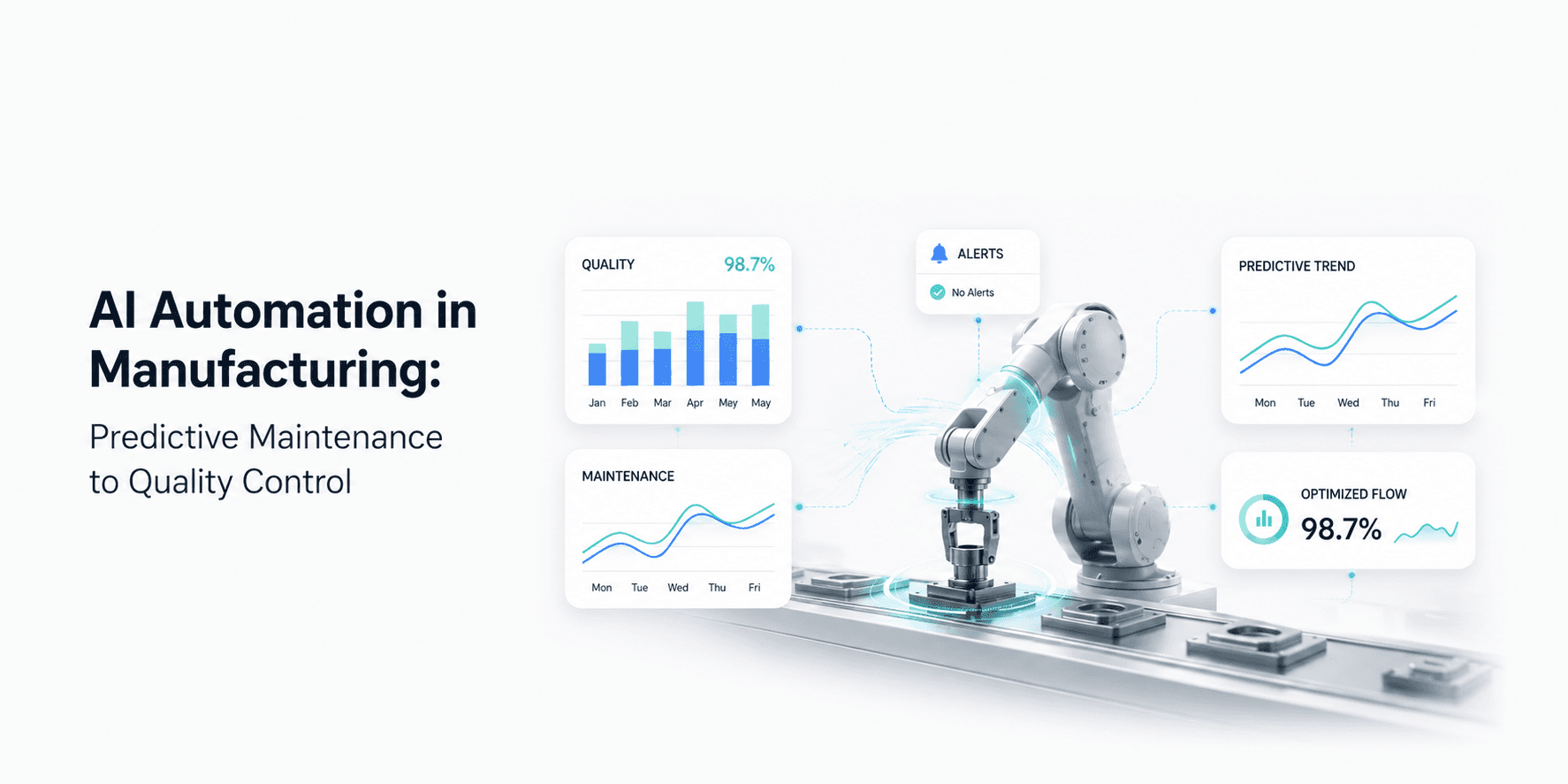 AI automation in manufacturing, from predictive maintenance to quality control.