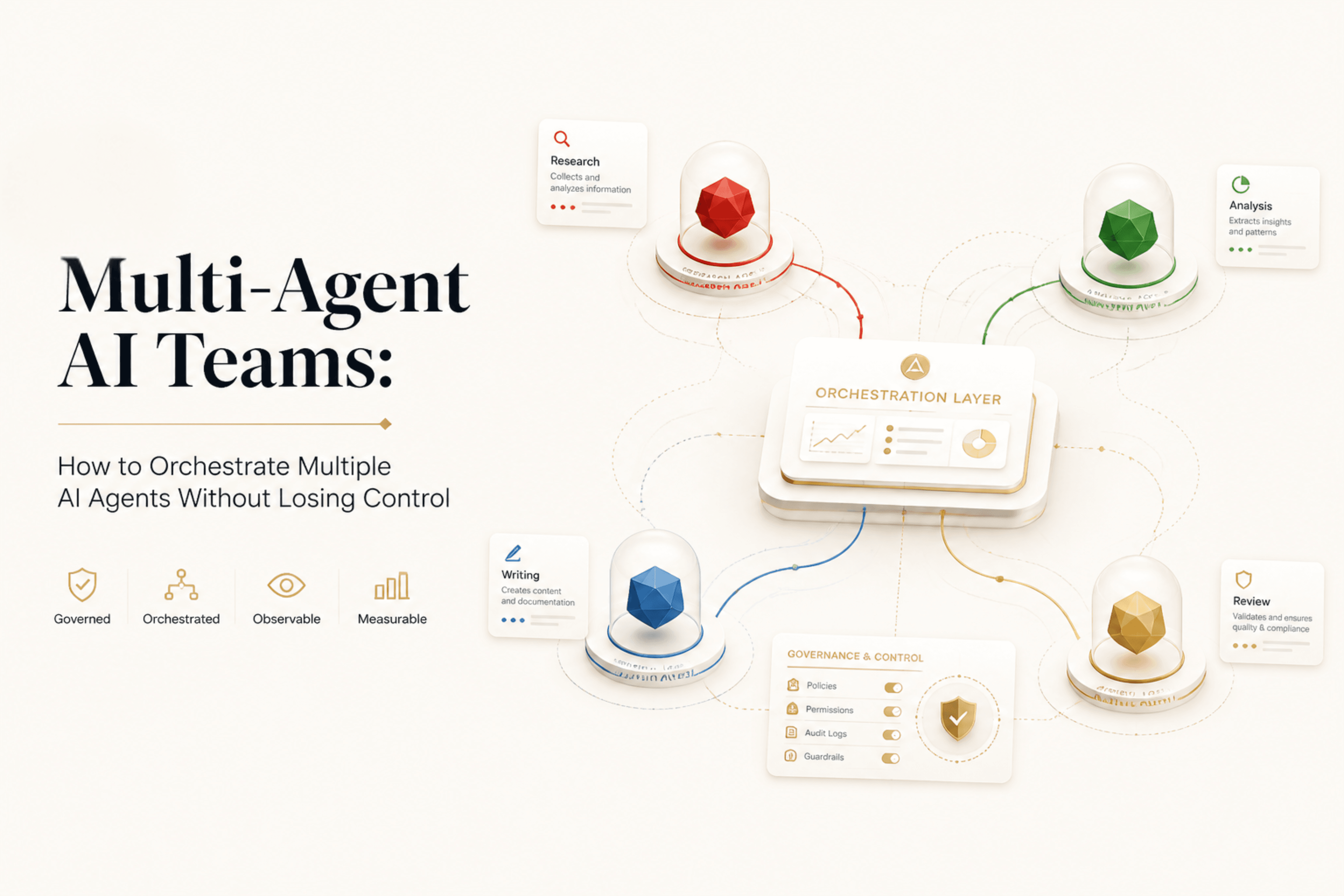 Multi-agent AI teams, how to orchestrate multiple AI agents without losing control.
